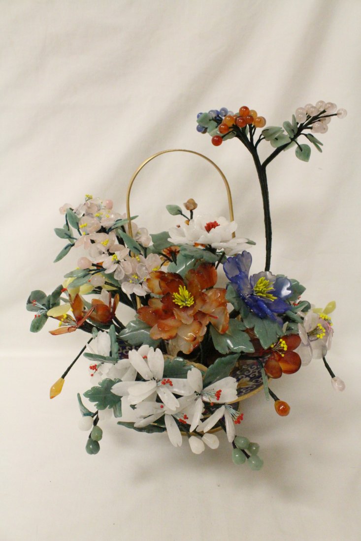 Chinese jade tree with cloisonne planter (1 of 10)