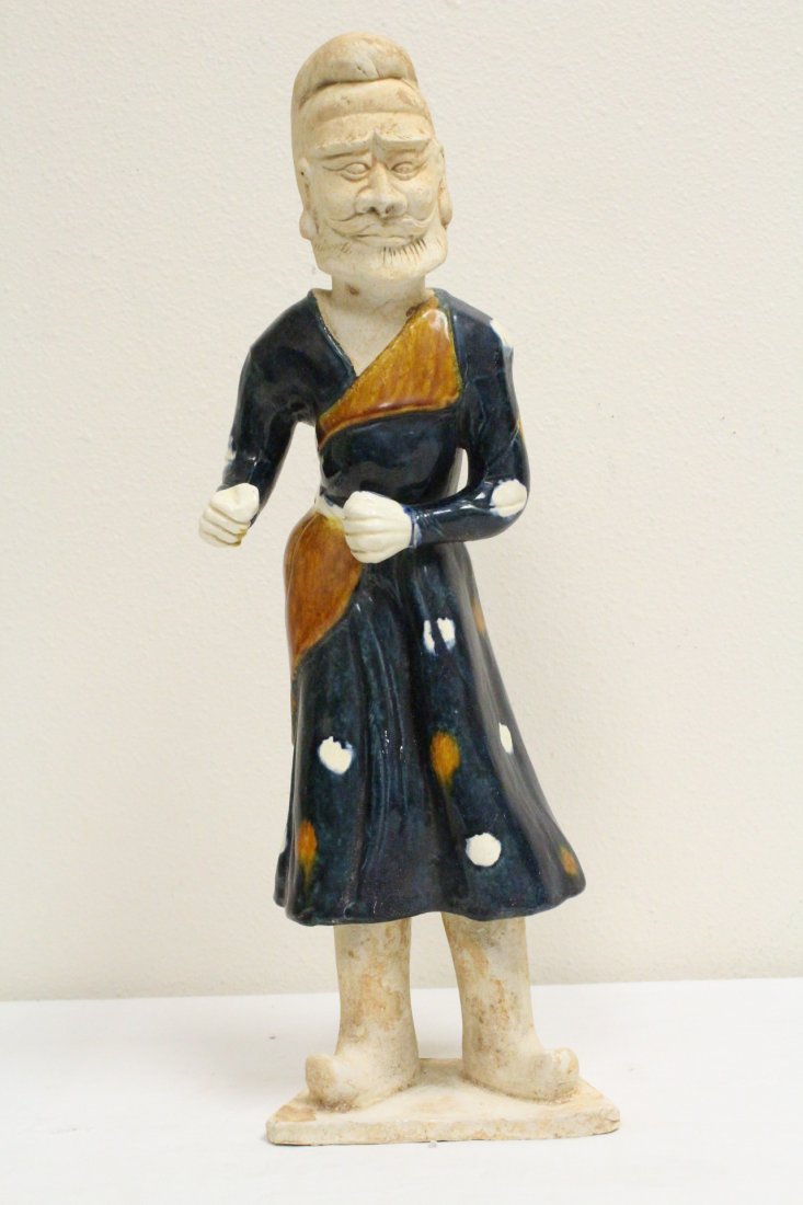 Chinese sancai style pottery attendant (1 of 10)
