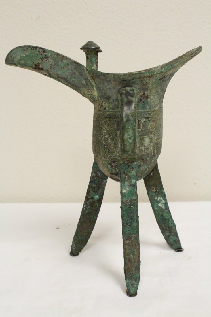 Chinese archaic style bronze jue (1 of 10)