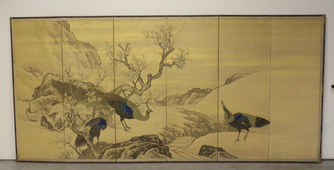 Large Japanese 18th/19th c. Kano school screen (1 of 10)