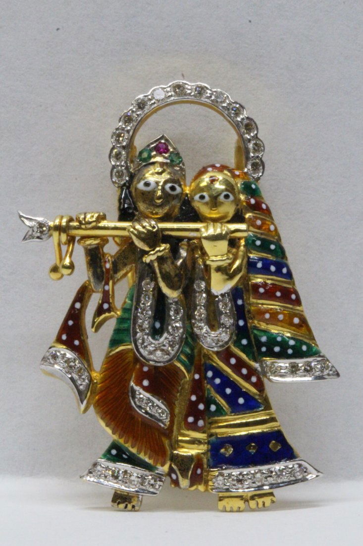 18K enamel diamond pendant (1 of 10)