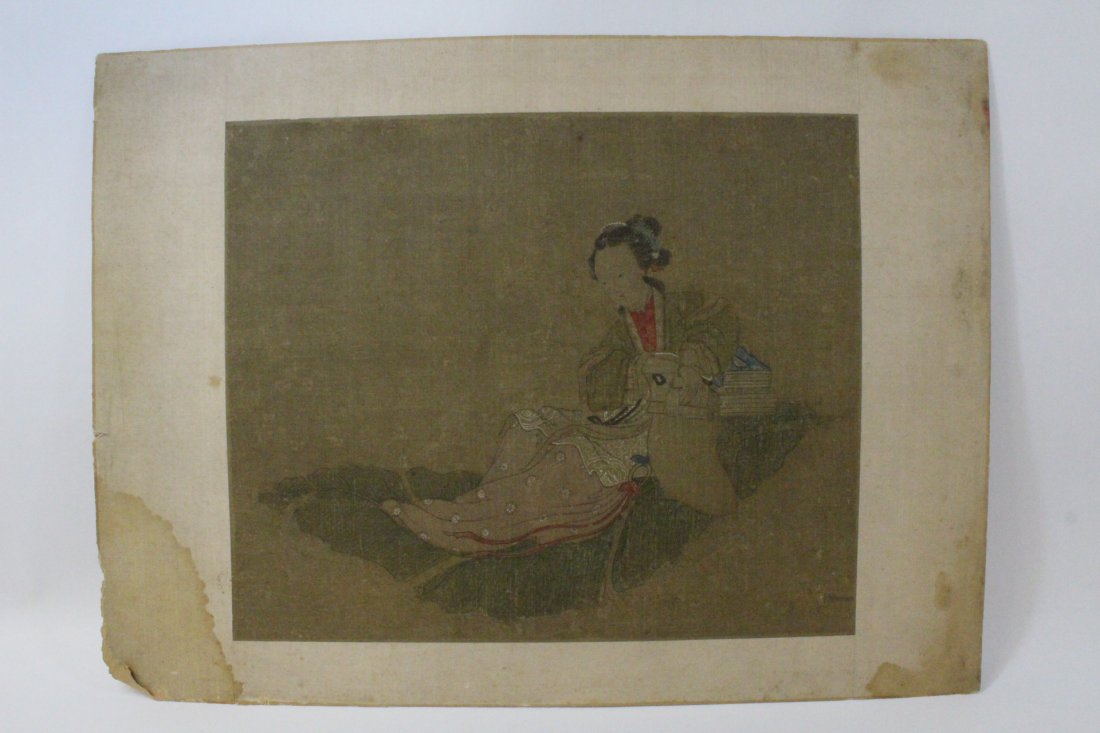 Chinese 17th/18th century watercolor on silk (1 of 10)