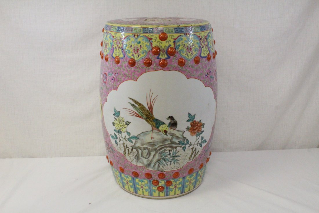 19th/20th c. Chinese famille rose stool (1 of 10)