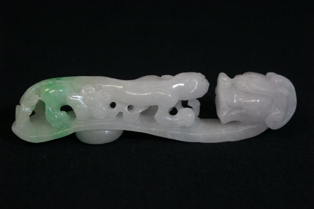 Chinese lavender & apple green jadeite belt buckle (1 of 9)