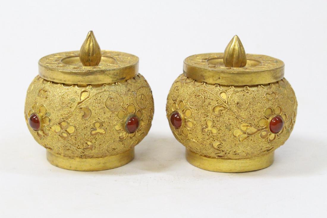 Pair gilt covered boxes (1 of 10)