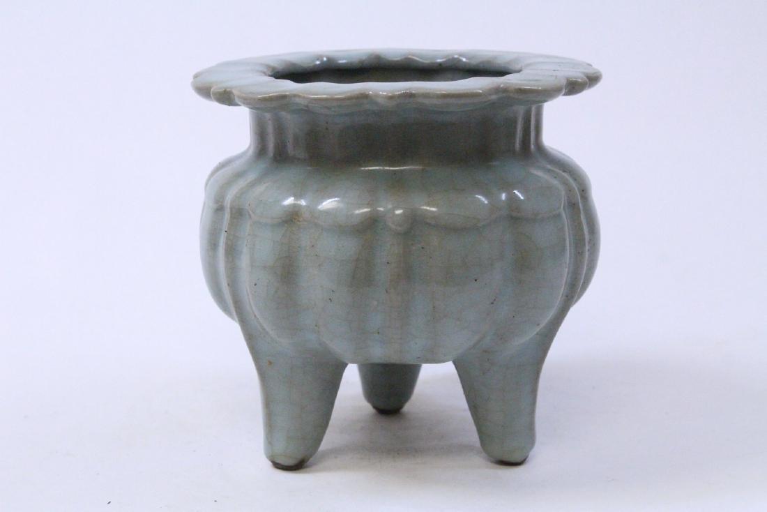 Chinese celadon porcelain tripod censer (1 of 10)