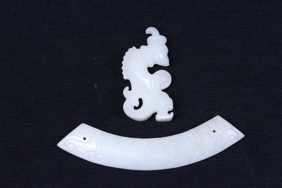 2 jade carved ornament, one in monkey motif (1 of 10)