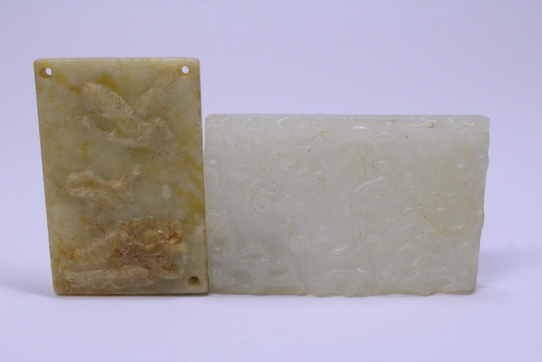 2 jade like stone plaques (1 of 9)