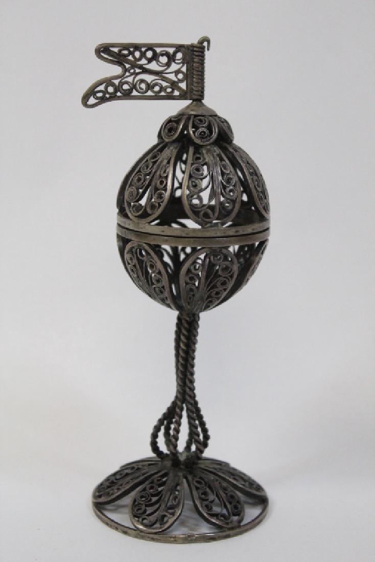 A rare Judaic silver spice box (1 of 9)