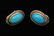 Pair 14K Y/G turquoise earrings - 10