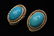 Pair 14K Y/G turquoise earrings - 2