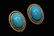 Pair 14K Y/G turquoise earrings - 3