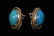 Pair 14K Y/G turquoise earrings - 4