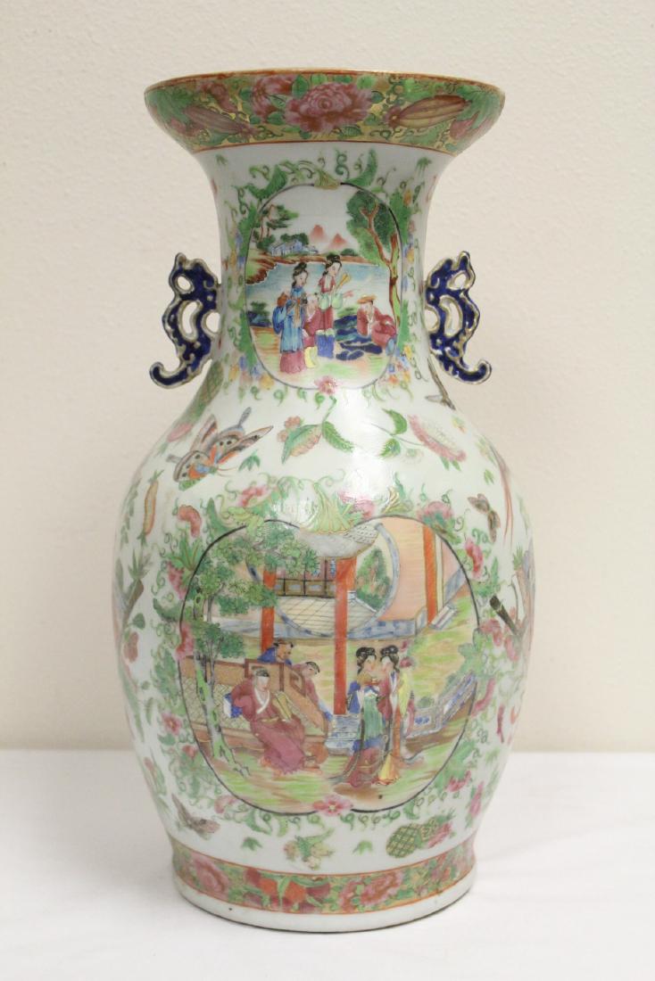 Chinese antique rose canton vase (1 of 10)