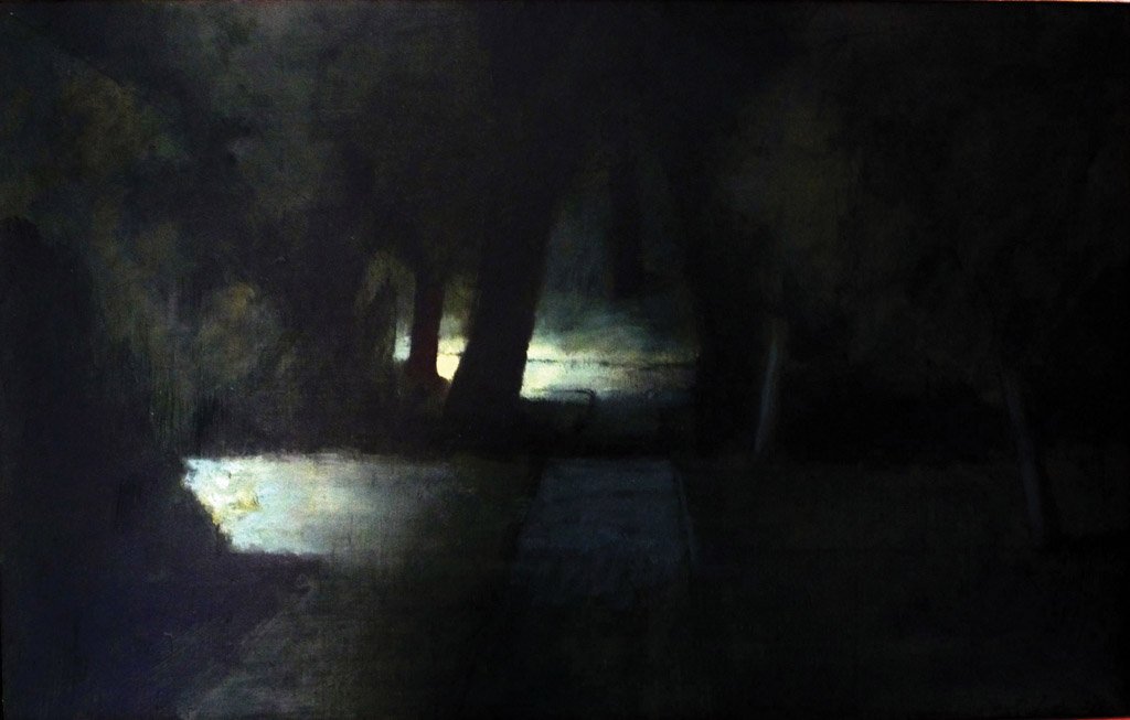 RICK AMOR (BORN 1948) Study for Evening in the Gard: RICK AMOR (BORN 1948) Study for Evening in the Gardens, May 1992 oil on canvas signed and dated May ’92 to verso 45.5 x 70.5cm Provenance Niagara Galleries, Melbourne Exhibited McClelland Galleries,