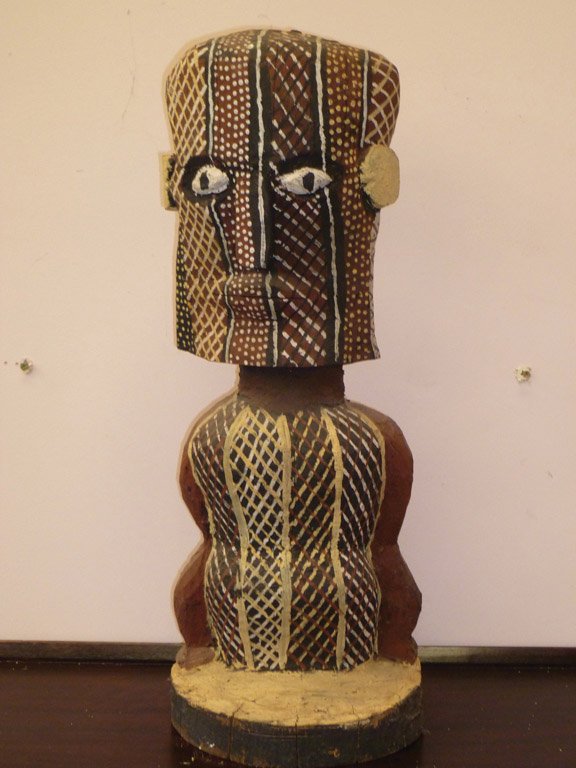 STANISLAUS PURUNTATAMERI (1906–1987) Purukupali n: STANISLAUS PURUNTATAMERI (1906–1987) Purukupali natural earth pigments on carved wood 63 x 24cm Provenance Mossgreen Auctions, Fine Early Aboriginal & Oceanic Art, Sydney, 31/08/2009, Lot 183
