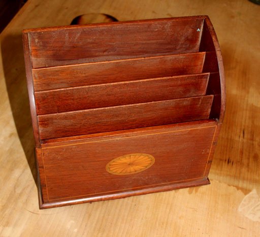 An Edwardian letter rack 23cm high, 26cm wide: An Edwardian letter rack 23cm high, 26cm wide