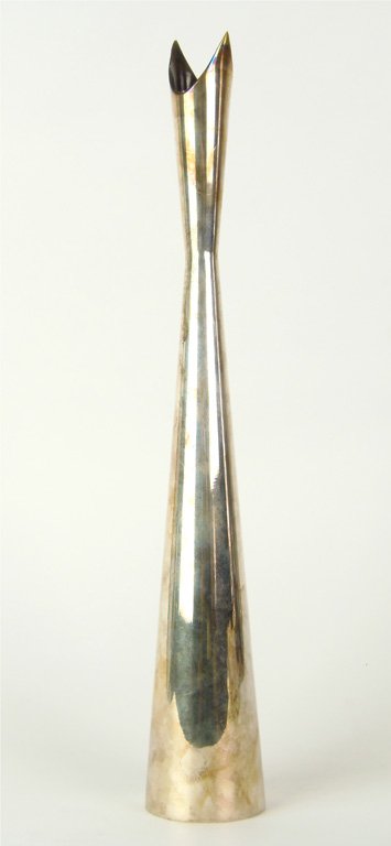 A very stylish Christofle silver-plated vase, French 20: A very stylish Christofle silver-plated vase, French 20th century 37cm high