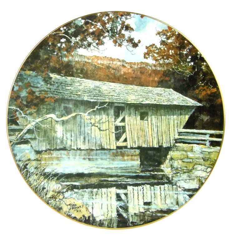 A Royal Doulton plate, Lovejoy Bridge after Eric Sloane: A Royal Doulton plate, Lovejoy Bridge after Eric Sloane edition no. 2514 26cm diameter