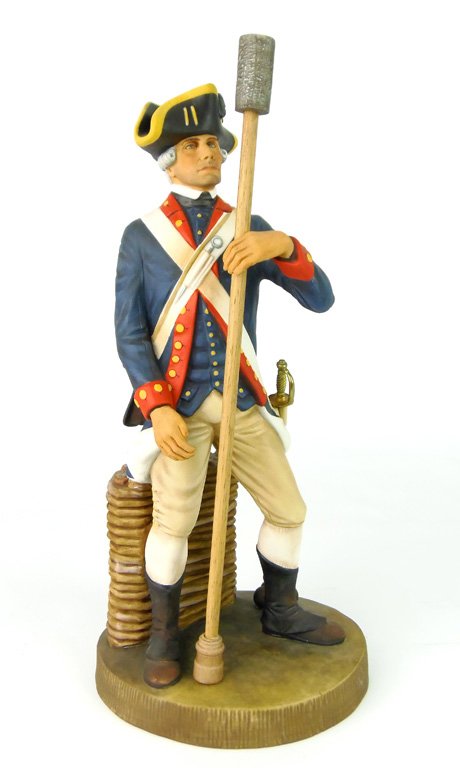A Royal Doulton figure, Williamsburg Soldiers of the Re: A Royal Doulton figure, Williamsburg Soldiers of the Revolution, Private Massachusetts Regiment of Artillery 1778 by Eric J Griffiths HN2760 edition no. 333 31cm high