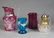 RUBY GLASS jugs (2), one antique 15cm, the other 20th