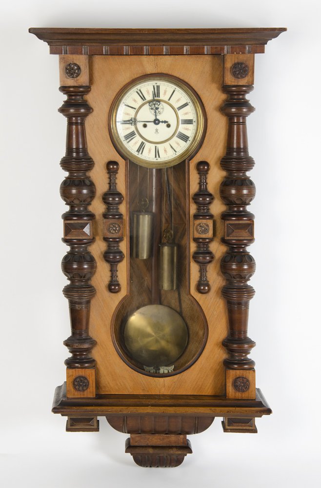 GUSTAV & BECKER PENDULUM WALL CLOCK, c1920, a very good: GUSTAV & BECKER PENDULUM WALL CLOCK, c1920, a very good example of one of the finest timepieces of it’s era. Quite large at 104x54x21cm it is complete and original with pendulum and weights intact.