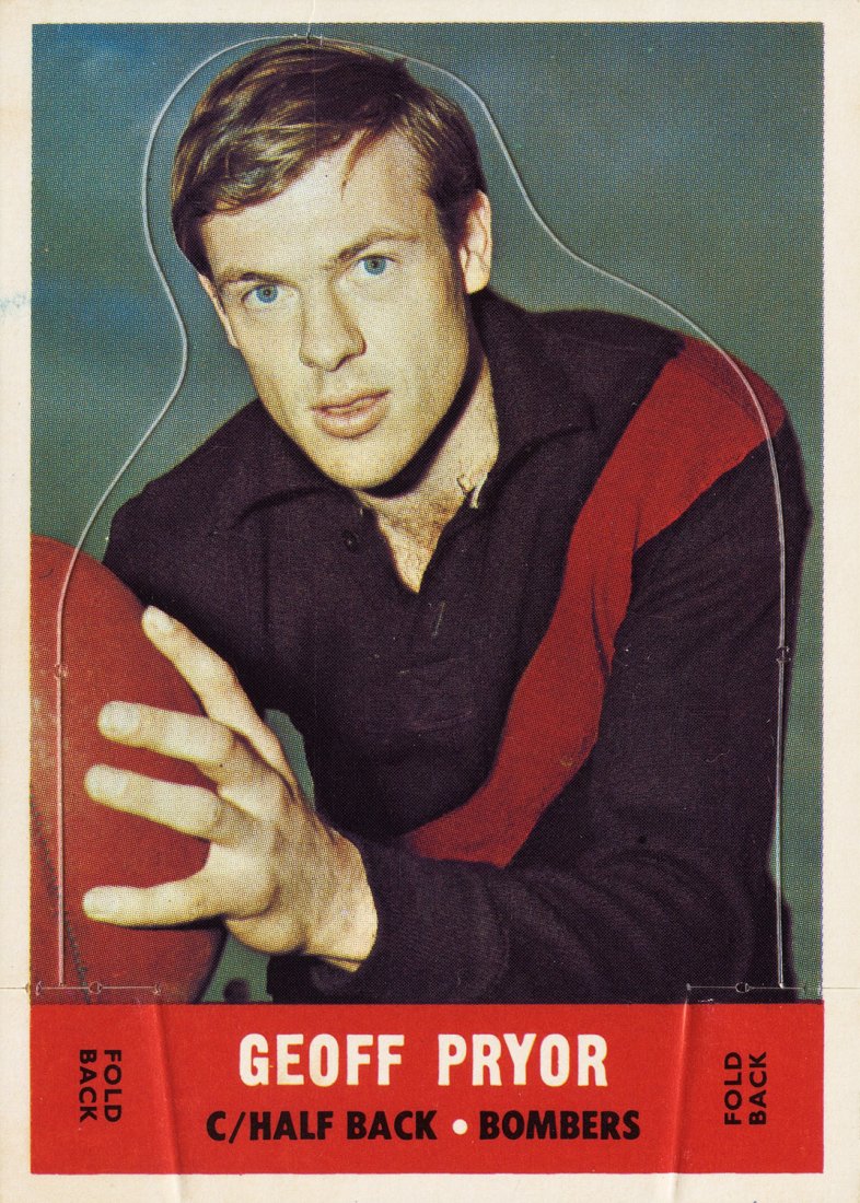 1969 Scanlens “Footballers Die Cuts”, complete set: 1969 Scanlens “Footballers Die Cuts”, complete set [18]. The Bill Barrett card with outside section removed, otherwise Fair/VG.