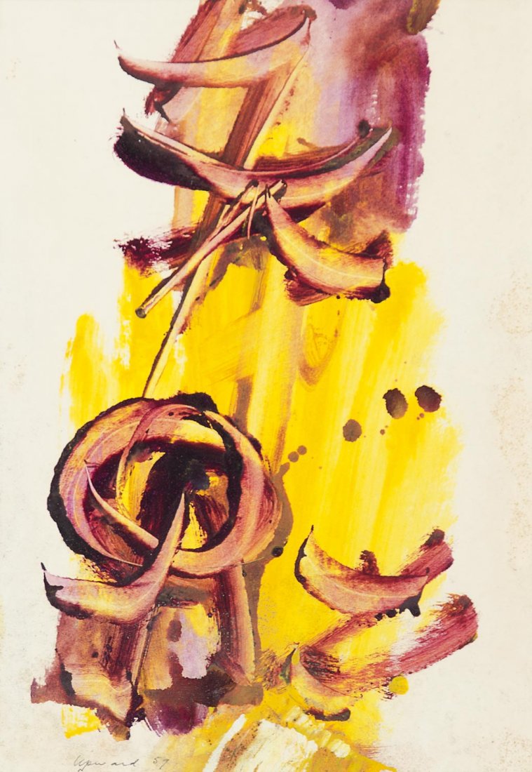 PETER UPWARD (1932-1884) Abstract Gouache signed &: PETER UPWARD (1932-1884) Abstract Gouache signed & dated lower left 1957 36 x 54cm