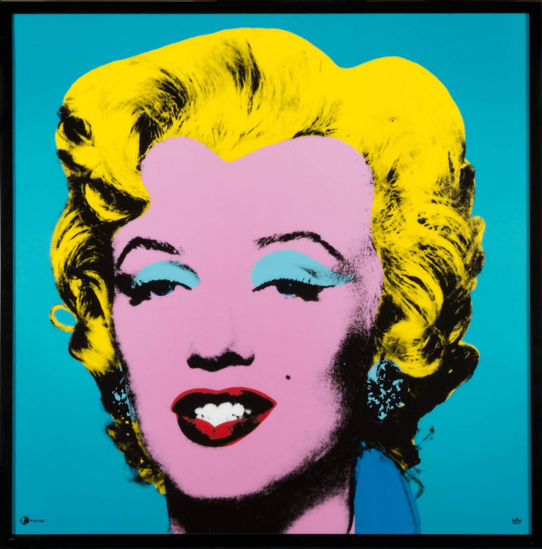 A large Rosenthal studio line Andy Warhol ceramic tile: A large Rosenthal studio line Andy Warhol ceramic tile 'Marilyn Monroe,' German, 20th century together with original fitted pine box 50cm square
