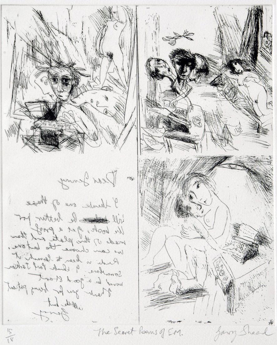 GARRY SHEAD (BORN 1942) The Secret Poem of EM: GARRY SHEAD (BORN 1942) The Secret Poem of EM etching 18/18 signed, titled and editioned to margin 29 x 24.5 cm