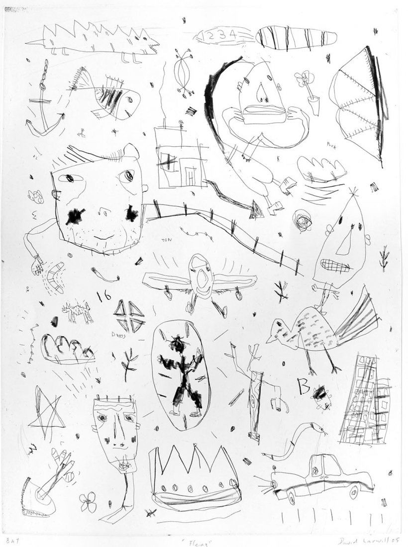 DAVID SCOTT LARWILL (1956-2011) Flying 2005: DAVID SCOTT LARWILL (1956-2011) Flying 2005 etching 25/26 signed, dated, titled and editioned to margin 78 x 59 cm