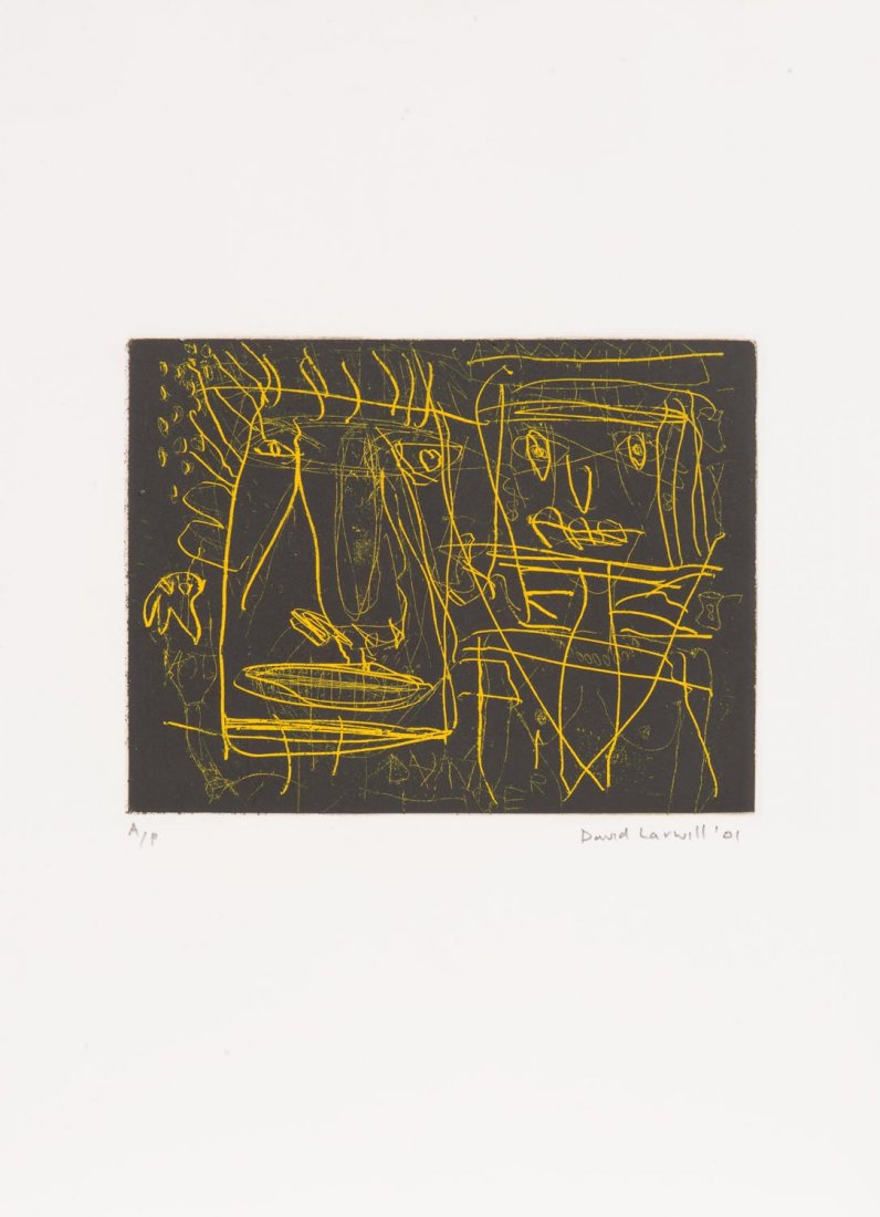 DAVID SCOTT LARWILL (1956-2011) Untitled 2001: DAVID SCOTT LARWILL (1956-2011) Untitled 2001 etching A/P signed, dated and editioned to margin 15 x 19.5 cm