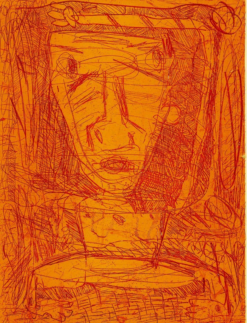 DAVID SCOTT LARWILL (1956-2011) Frenzy I 2002: DAVID SCOTT LARWILL (1956-2011) Frenzy I 2002 etching A/P signed, dated, titled and editioned to margin 19.5 x 14.5 cm