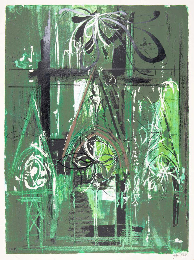 JOHN PIPER (BRITISH, 1903-1992) Abbeville, Saint: JOHN PIPER (BRITISH, 1903-1992) Abbeville, Saint Wolfrun 1972 screenprint 28/70 signed and editioned to margin 80 x 59.5 cm