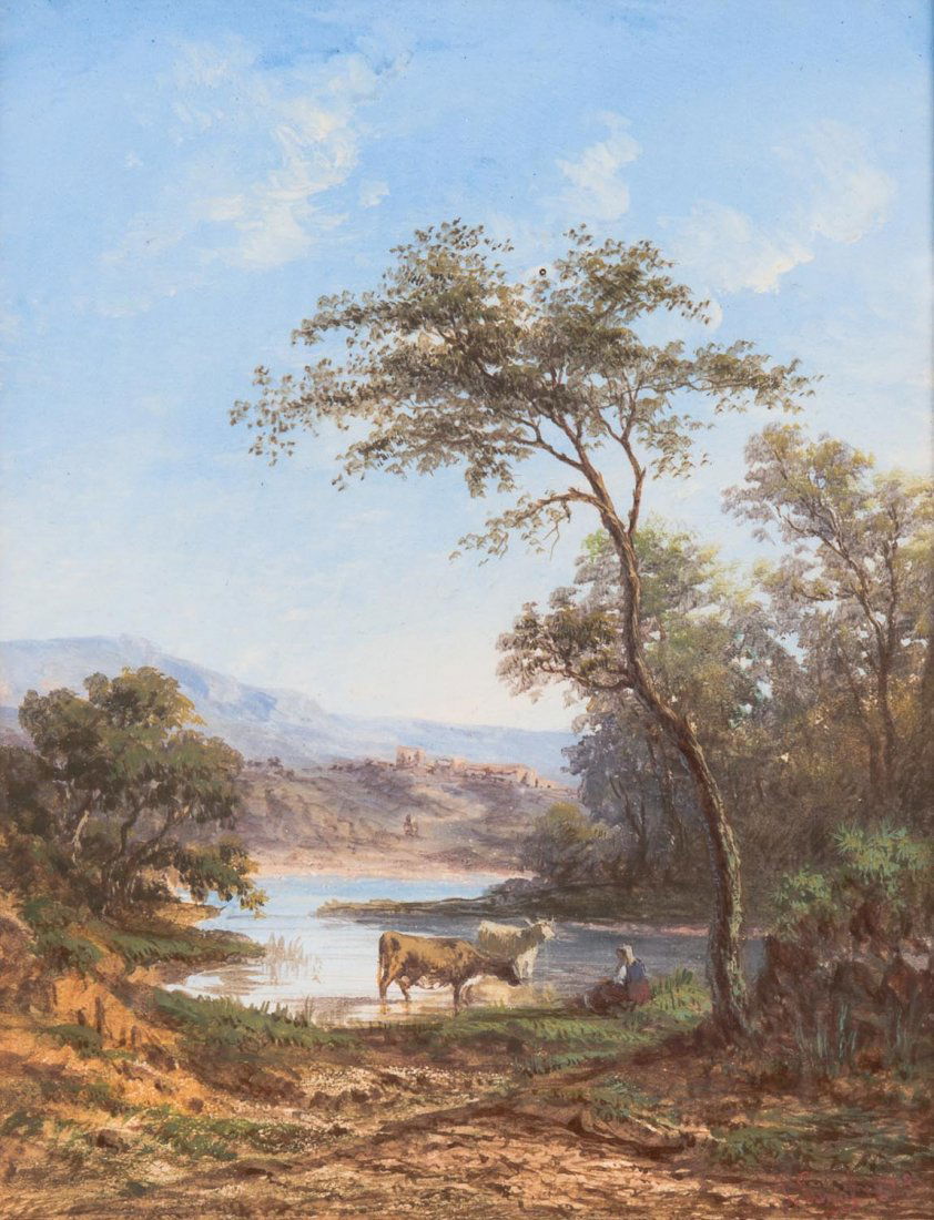 PAUL PASCAL (FRENCH, 1832-1903) By the Stream 1873: PAUL PASCAL (FRENCH, 1832-1903) By the Stream 1873