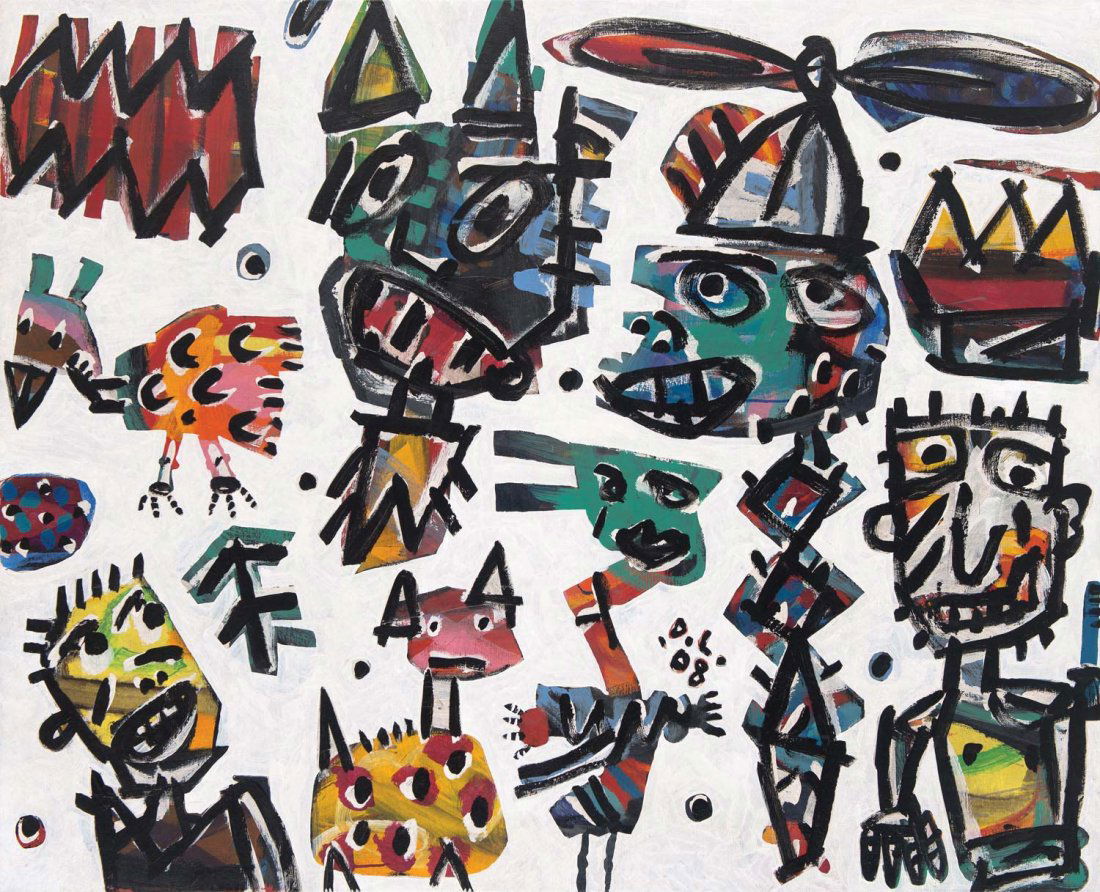 DAVID SCOTT LARWILL (1956-2011) Jack in a Box 2008: DAVID SCOTT LARWILL (1956-2011) Jack in a Box 2008 oil on canvas initialled and dated lower centre: D.L 08 signed, titled and dated verso: David Larwill, Jack in a Box, 2008 <