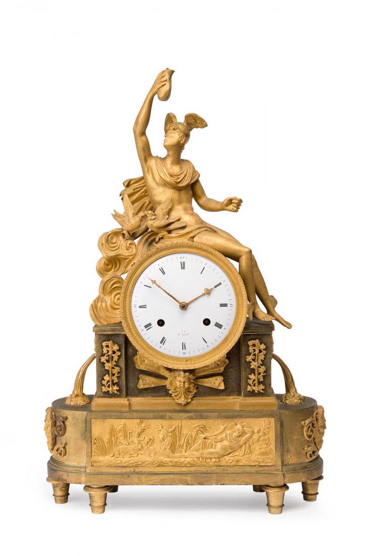 A French Empire gilt bronze mantel clock (1 of 1)