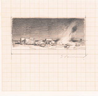 TIMOTHY AUSTIN (TIM) STORRIER (BORN 1949) Blaze Study: TIMOTHY AUSTIN (TIM) STORRIER (BORN 1949) Blaze Study pencil on paper signed lower right: Storrier 20.5 x 21.5 cm