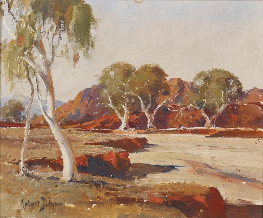 ROBERT H. JOHNSON (1890-1964) Dry Creek Bed, Alice: ROBERT H. JOHNSON (1890-1964) Dry Creek Bed, Ali