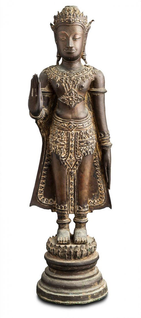 A tall Thai bronze figure Ayutthaya period, 16-17 (1 of 1)