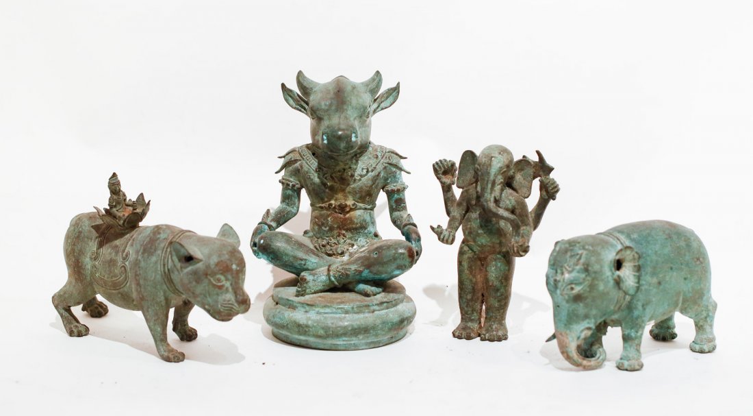 Four Indonesian bronze animal temple figures, 20th (1 of 1)