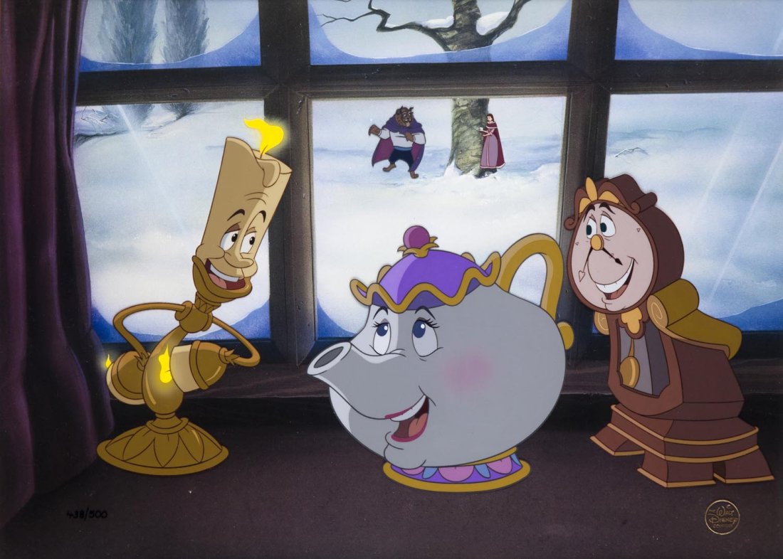 Beauty and the Beast "Teapot, Candlestick & Clock at