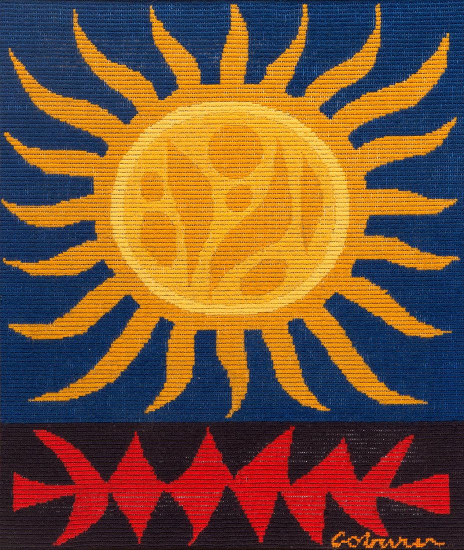 JOHN COBURN (1925-2006) The Sun: JOHN COBURN (1925-2006) The Sun tapestry signed lower right: Coburn 63 x 53 cm