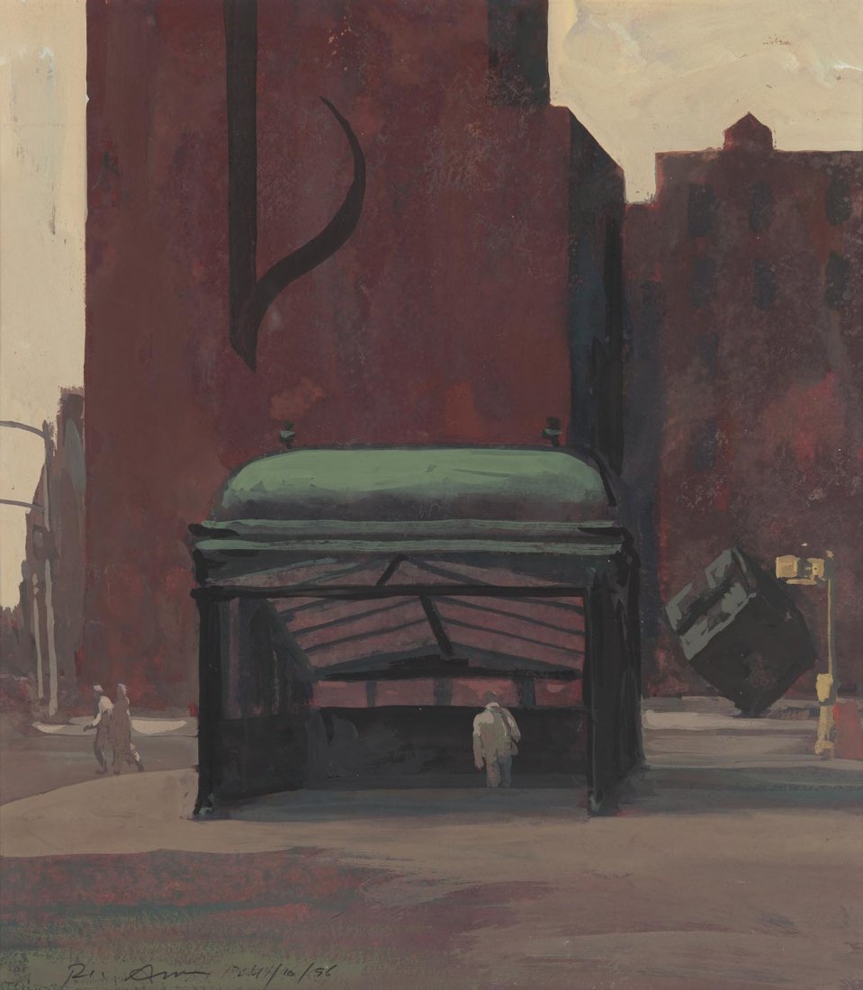 RICK AMOR (BORN 1948) Astor Place, Subway 1996: RICK AMOR (BORN 1948) Astor Place, Subway 1996 gouache signed and dated lower left: Rick Amor 24/10/96 37 x 33cm Provenance: Tony Palmer Fine Art, Sydney