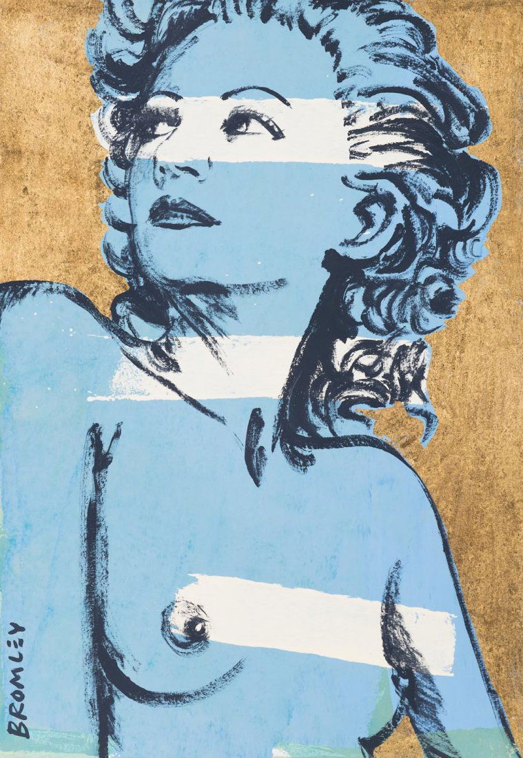 DAVID BROMLEY (BORN 1960) Hilary: DAVID BROMLEY (BORN 1960) Hilary acrylic on card signed lower left: BROMLEY 110.5 x 75.5cm