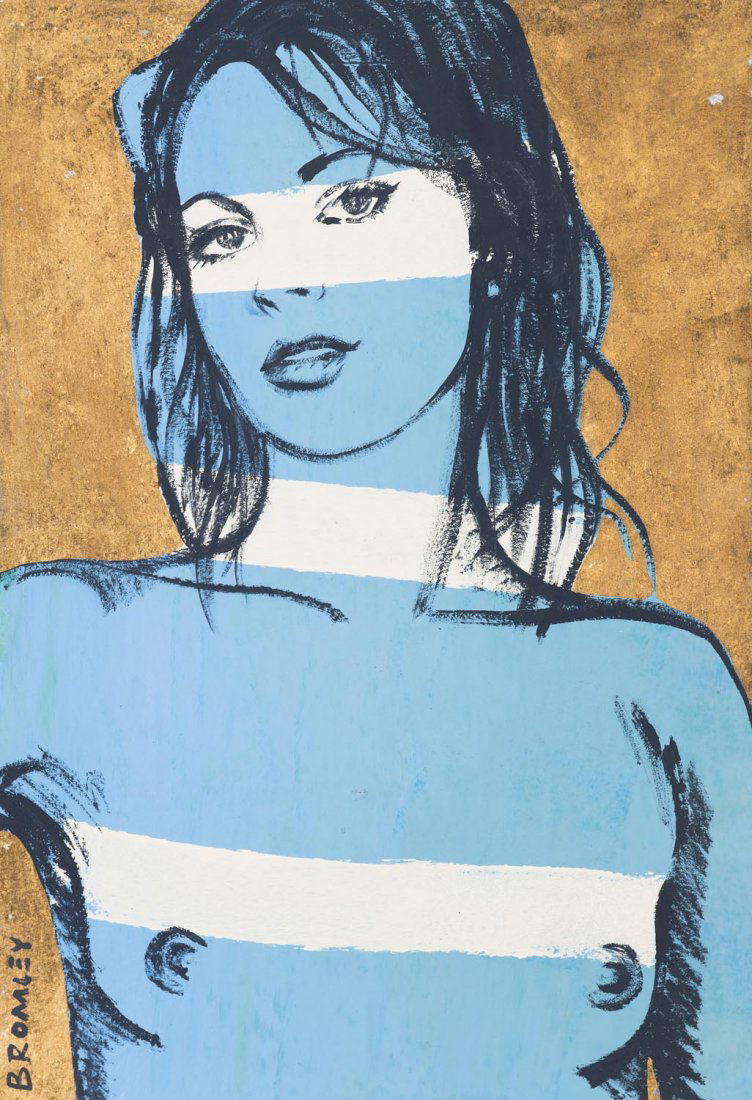 DAVID BROMLEY (BORN 1960) Belinda: DAVID BROMLEY (BORN 1960) Belinda acrylic on card signed lower left: BROMLEY titled verso: BELINDA 111 x 76cm