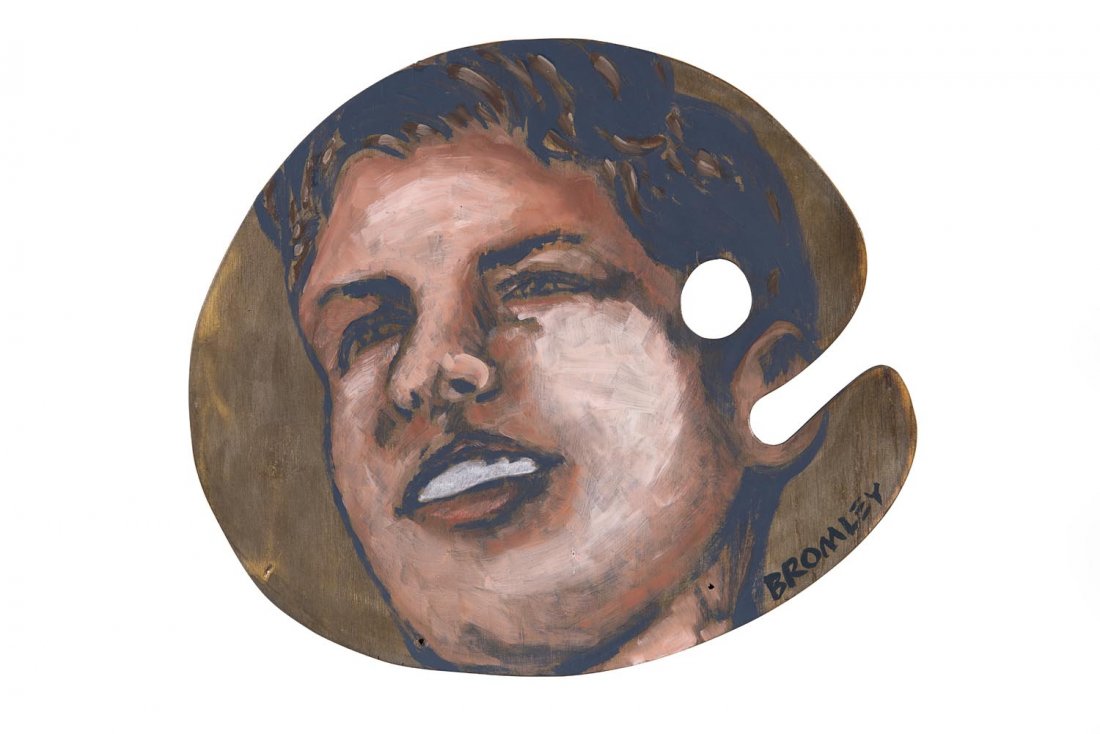DAVID BROMLEY (BORN 1960) Head of a Boy: DAVID BROMLEY (BORN 1960) Head of a Boy acrylic on artist palette signed lower right: BROMLEY 32.5 x 36cm