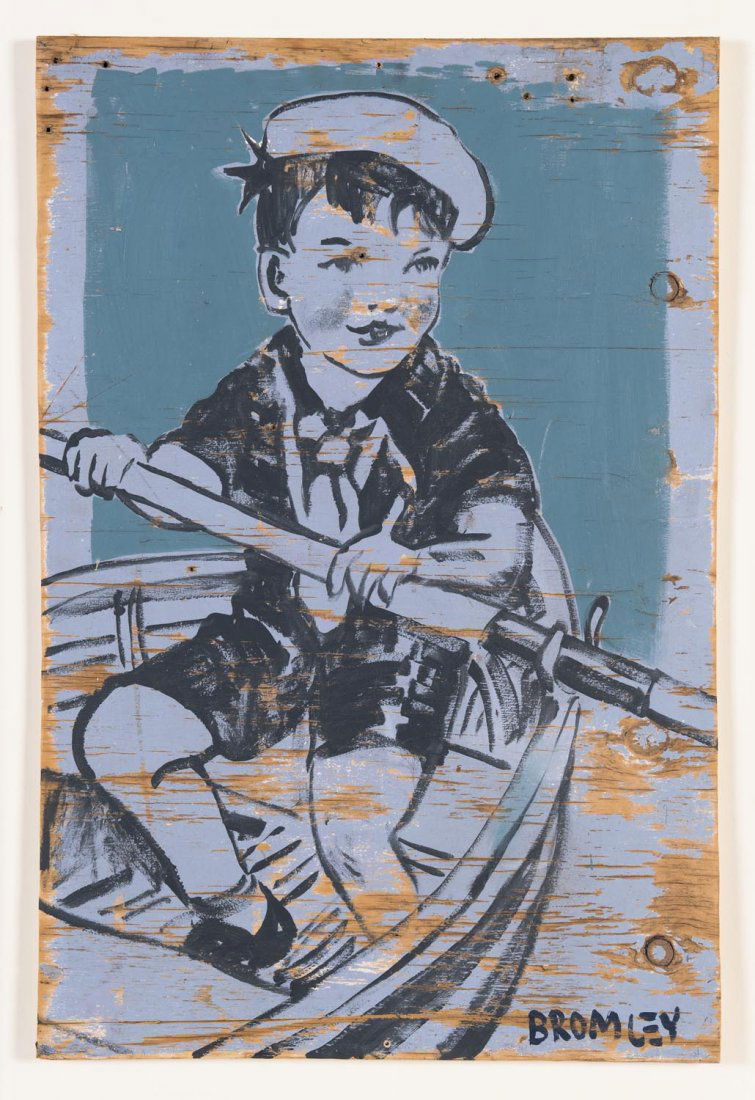 DAVID BROMLEY (BORN 1960) Young Sailor: DAVID BROMLEY (BORN 1960) Young Sailor acrylic on plywood signed lower right: BROMLEY 89.5 x 59.5cm