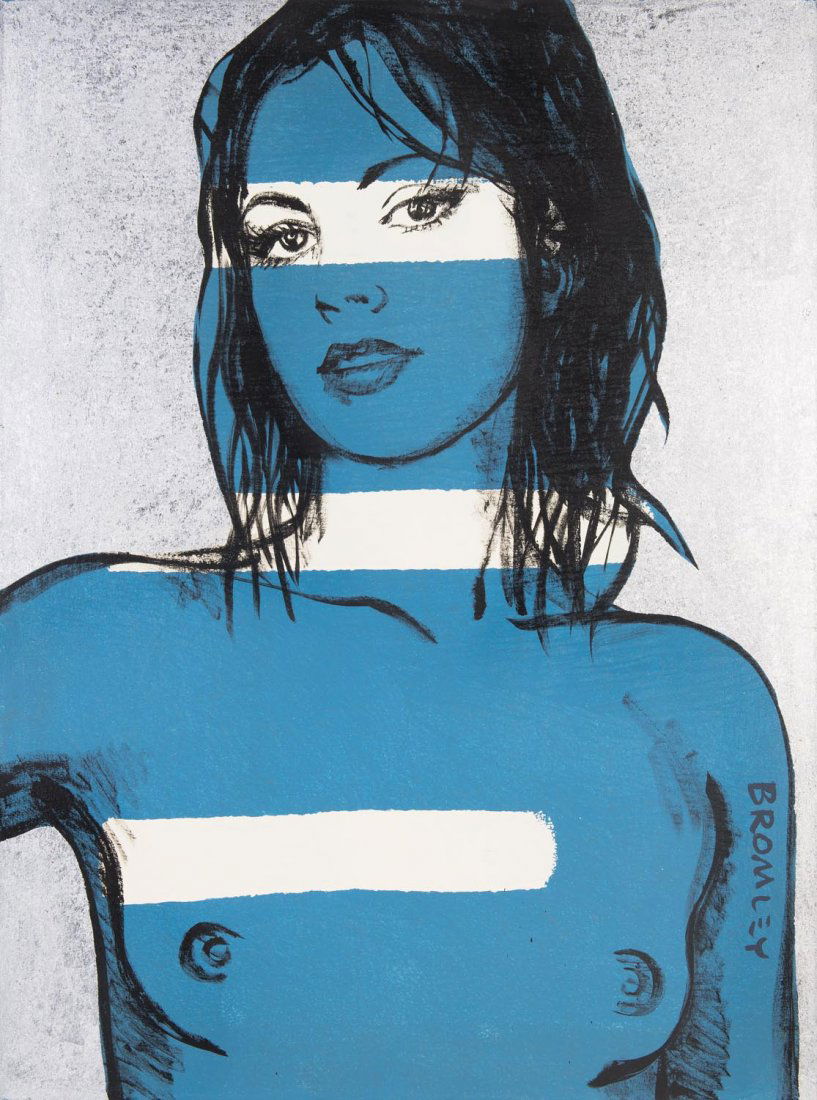 DAVID BROMLEY (BORN 1960) Belinda: DAVID BROMLEY (BORN 1960) Belinda acrylic and silver leaf on canvas signed lower right: BROMLEY titled verso: BELINDA 122 x 91cm