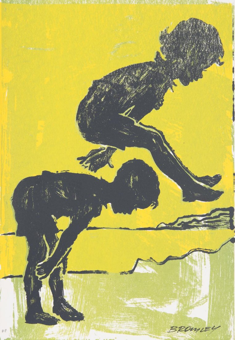 DAVID BROMLEY (BORN 1960) Leaf Frog: DAVID BROMLEY (BORN 1960) Leaf Frog screenprint signed and editioned lower left and right: BROMLEY AP 70 x 49cm